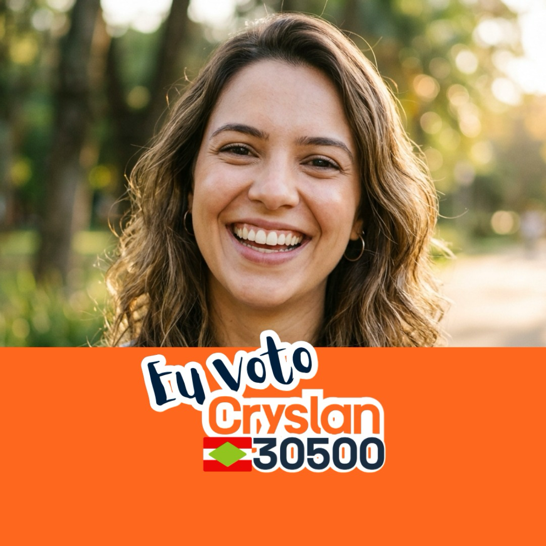 Exemplo de foto de perfil com a arte oficial Eu voto Cryslan 30500